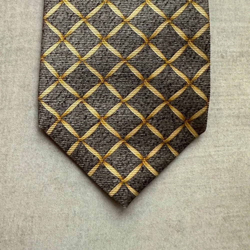 BVLGARI Grey-Green & Gold Seven Fold Tie